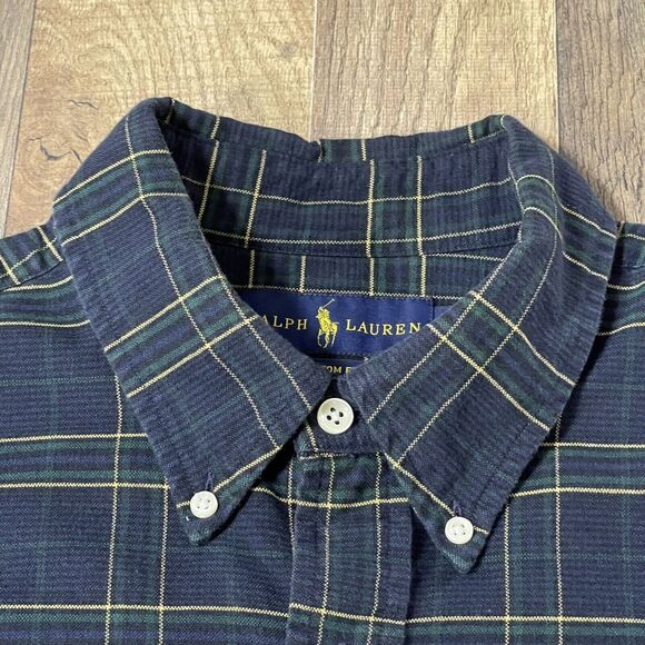 Ralph Lauren Shirt‎ Mens Large Blue Yellow Plaid Button Up Long Sleeve Casual - Picture 5 of 10